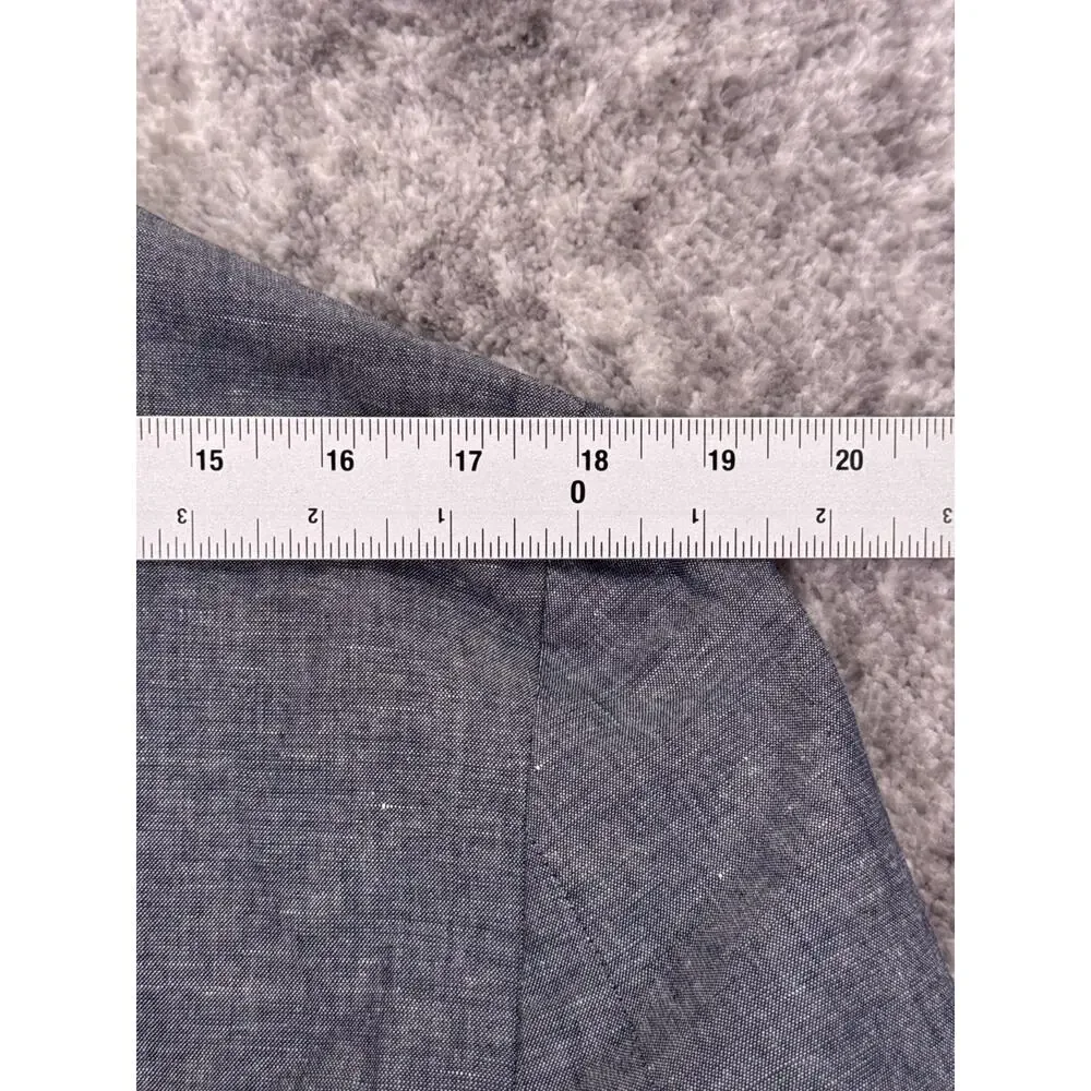 J Crew Ludlow Slim Blazer 40 R Mens Somelos Cotton Linen Blue Chambray Jacket